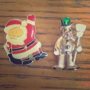 Antique Lapel Pin Brooch Christmas Lot 2 Jewelry
